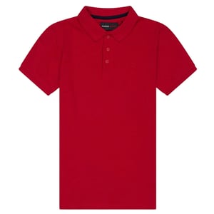 Farah Bugsworth-poloshirt met korte mouwen en borduursel voor jongens (Donkerrood)