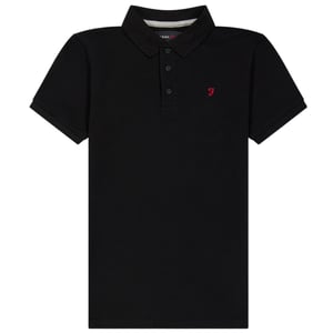 Farah Bugsworth-poloshirt met korte mouwen en borduursel voor jongens (Zwart)