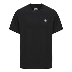 Pretty Green Heren-T-shirt met logo op de borst en ronde hals (Zwart)