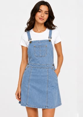 Lichte denim tuinbroek-jurk