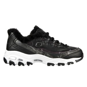 Skechers DLites 10 stevige platte sneakers voor kinderen (Zwart)