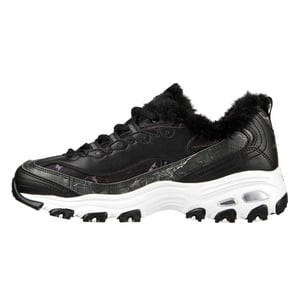 Skechers DLites 10 stevige platte sneakers voor kinderen (Zwart)