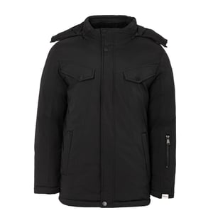Lee Cooper Heren Pufferjas met capuchon (Zwart)
