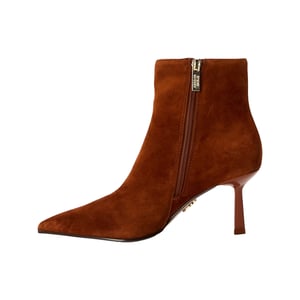 Steve Madden Sabine suède enkellaarsjes met lage hak voor dames (Cognac)