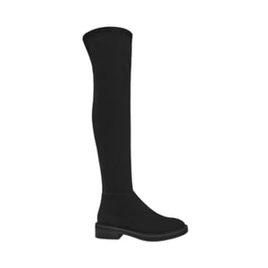 Steve Madden Dameslaarzen van suède, plat, tot aan de dij (Zwart)