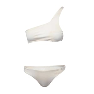Off White Dames/Dames Tweedelig Badpak (Beige/Wit)