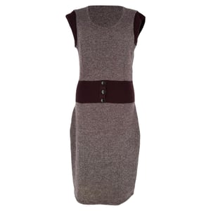 Christian Dior gebreide midi-jurk van bordeauxrode wol.
