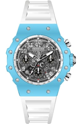 Invicta Racing 69627 Herenhorloge - Quartz Uurwerk - Acryl met Zilveren Wijzerplaat - 40 mm