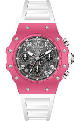 Invicta Racing 69624 Herenhorloge - Quartz Uurwerk - Acryl met Zilveren Wijzerplaat - 40 mm