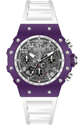 Invicta Racing 69626 Herenhorloge - Quartz Uurwerk - Acryl met Zilveren Wijzerplaat - 40 mm