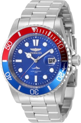 Invicta Pro Diver 50831 Herenhorloge - Quartz Uurwerk - Roestvrij Staal met Blauwe Wijzerplaat - 42 mm
