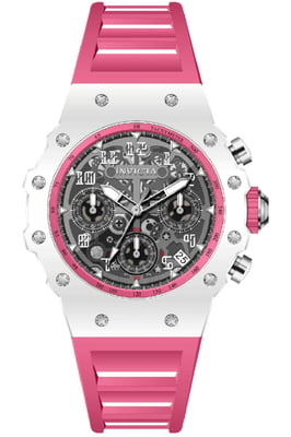 Invicta Racing 69620 Herenhorloge - Quartz Uurwerk - Acryl met Zilveren Wijzerplaat - 40 mm