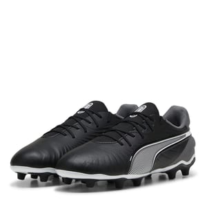 Puma Voetbalschoenen voor kinderen, model King Match, voor harde ondergrond (Zwart, Wit)