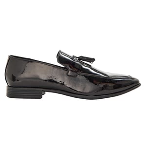 Lambretta Formele herenloafers van leer met kwastjes (Zwart)