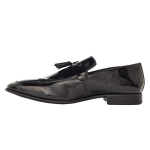 Lambretta Formele herenloafers van leer met kwastjes (Zwart)
