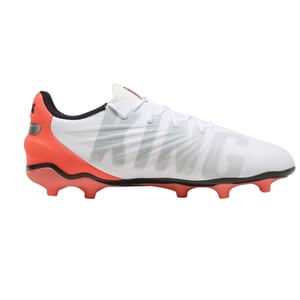Puma Voetbalschoenen voor kinderen, model King Match, voor harde ondergrond (Wit, Rood)