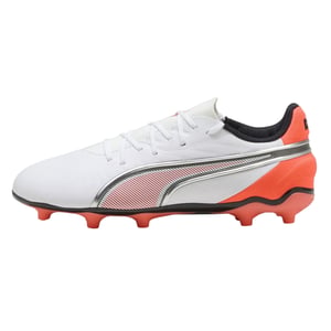 Puma Voetbalschoenen voor kinderen, model King Match, voor harde ondergrond (Wit, Rood)