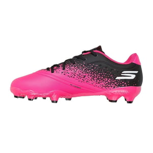 Skechers Razor voetbalschoenen voor kinderen (Firm Ground) (Zwart/roze)