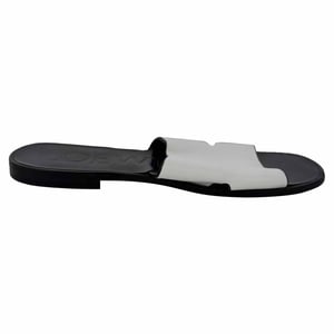 Loewe Logo Slippers Flat van Witte Leer
