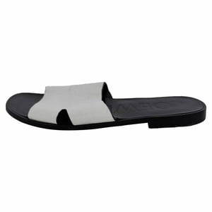 Loewe Logo Slippers Flat van Witte Leer