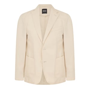 Boss Herenblazer met Henry-notch-kraag (Wit)