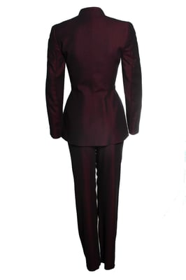 Thierry Mugler, bordeaux kleurige blended pak