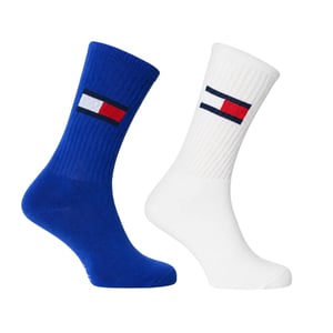 Tommy Jeans Herenbemanningssokken (Pakket van 2) (Blauw/Wit)
