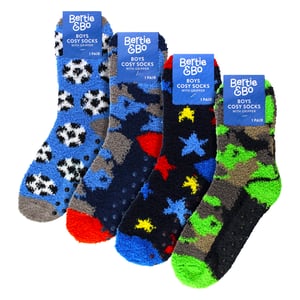 4-Pack Jongens Slippersokken Warm Gezellig Antislip Zachte Comfortabele Sokken