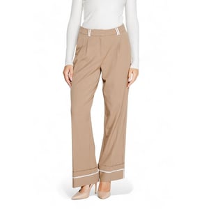 Enkel Bruine Gerecycleerde Polyester Casual Broek