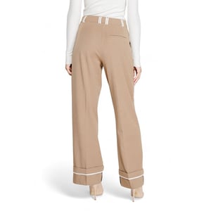 Enkel Bruine Gerecycleerde Polyester Casual Broek