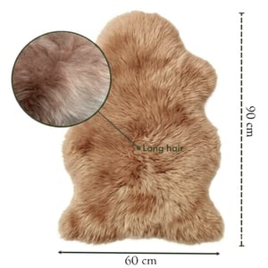 Echte Toffee Brown Sheepskin Natuurlijke Zijdezachte, Zachte, Pluizige Echte Wollen Tapijt