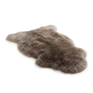 Echte Taupe schapenvacht Natuurlijke zijdezachte, pluizige echte wollen tapijt