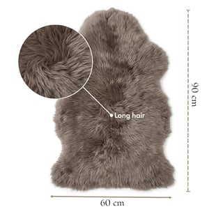 Echte Taupe schapenvacht Natuurlijke zijdezachte, pluizige echte wollen tapijt