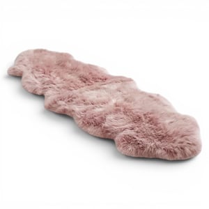 Echte schapenvacht Rosa Roze Dubbele Natuurlijke Fluffy Silky Zachte Echte Wollen Tapijt