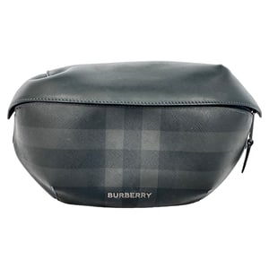 Burberry Sonny Check heuptas in zwart leer