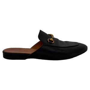 Gucci Princetown Mules in Zwart Leer