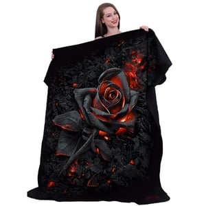 Spiral Fleece Burnt Rose dubbelzijdige deken (Zwart)