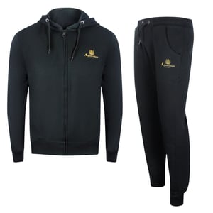 Aquascutum Zwarte Hoodie Met Rits En Trainingsbroekset