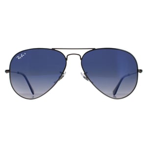 Ray-Ban Zonnebril Aviator 3025 Gunmetal Gepolariseerd Blauw Verloop Grijs 004/78