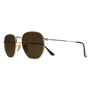 Ray-Ban Zonnebril Hexagonal 3548N 001/57 Goudbruin Gepolariseerd 51mm