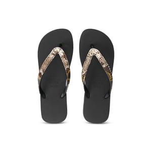 Python Taupe Flip Flop Zwart