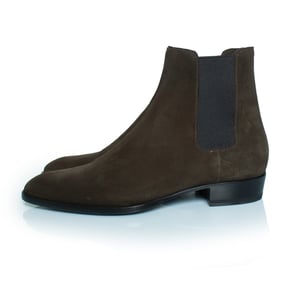 Saint Laurent Kaki suède Chelsea enkellaarsjes