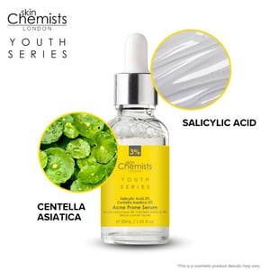 skinChemists Anti-aging serum voor acnegevoelige huid met 2% salicylzuur en 3% Centella Asiatica (30 ml)