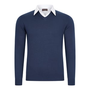 Cappuccino Italia Sweaters Mock Pullover Navy Blauw