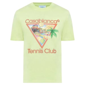 Casablanca Afro Cubism Tennis Club Lichtgroen T-shirt