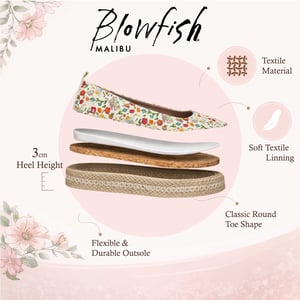 Blowfish Malibu Dames Bloemen Witte Ballet Ballerina Vrijetijdsschoenen - Benita