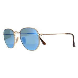 Ray-Ban Zonnebril Hexagonal 3548N 001/9O Goud Light Blauw Verloop Mirror
