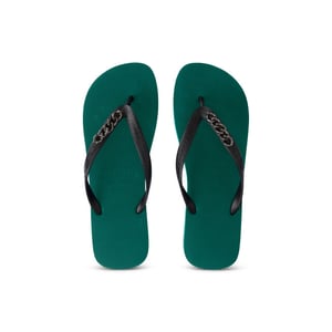 Zilverkleurige kleine teenslipper bosgroen