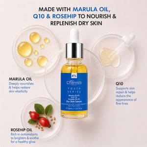 skinChemists Anti-aging serum voor de droge huid met 4% marula-olie, 1% Q10 en 4% rozenbottelolie (30 ml)