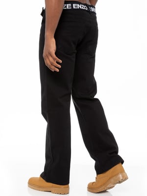 Enzo | Heren Regular Fit Denim Jeans Met Riem - Zwart